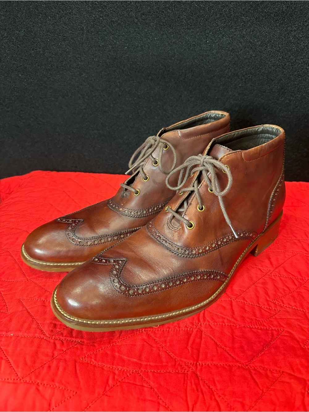 Cole Haan Brown Leather Wingtip Chukka Boots